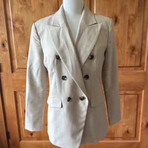 Banana Republic double breasted blazer NWT size 10. Silver and blue stripes.